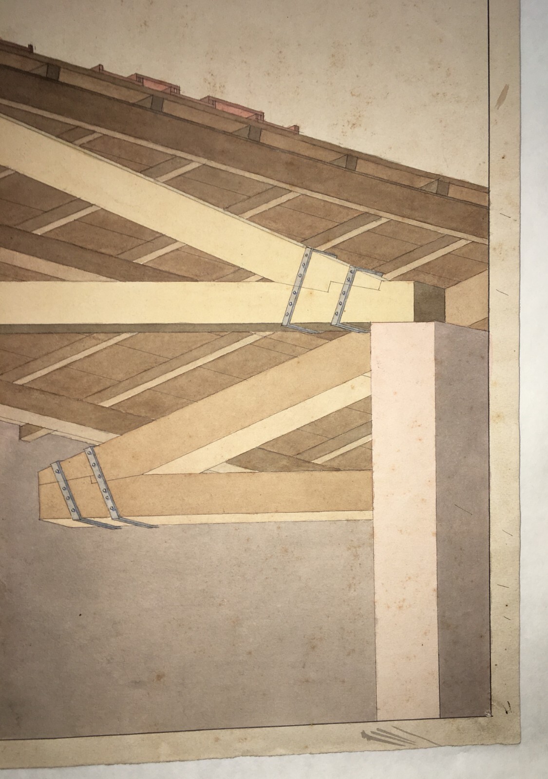 Arte, Architettura E Ingegneria: Antico Disegno Architettonico In Prospettiva Cavaliera