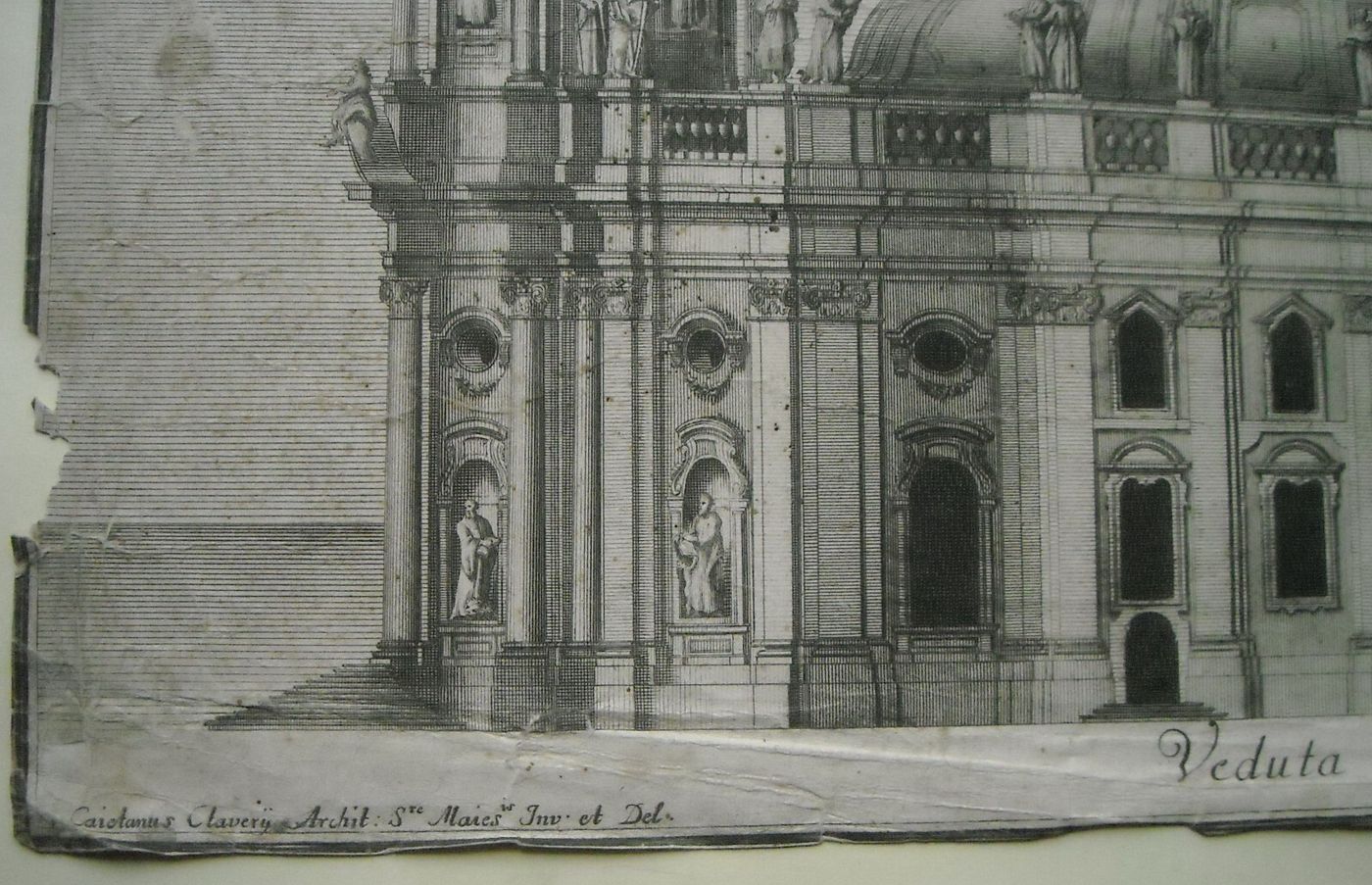 Architettura: Prospettive Della Katholische Hofkirche Di Dresda. Architetto Gaetano Chiaveri, Incisore Lorenzo Zucchi