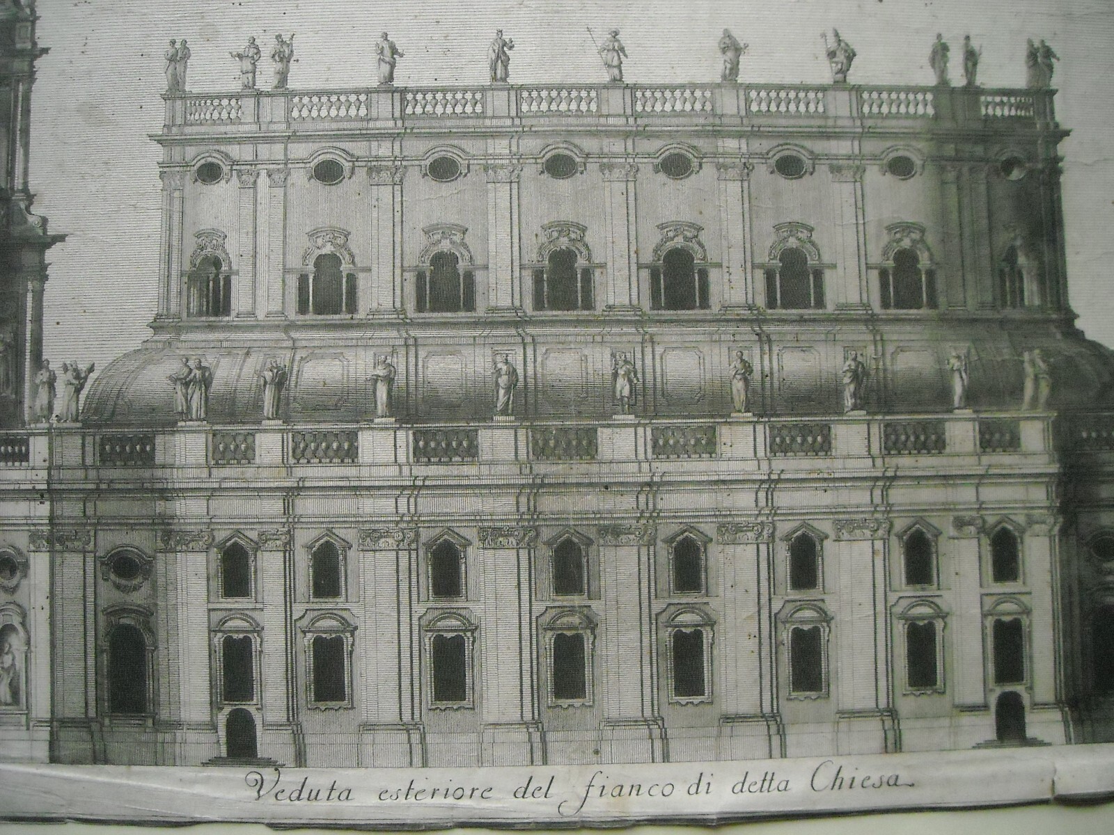 Architettura: Prospettive Della Katholische Hofkirche Di Dresda. Architetto Gaetano Chiaveri, Incisore Lorenzo Zucchi