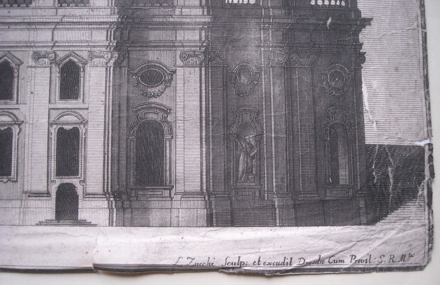 Architettura: Prospettive Della Katholische Hofkirche Di Dresda. Architetto Gaetano Chiaveri, Incisore Lorenzo Zucchi