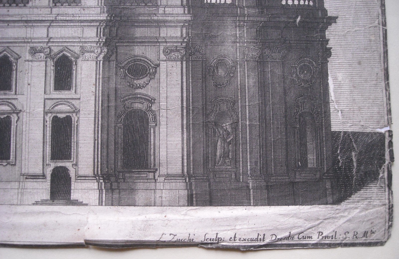 Architettura: Prospettive Della Katholische Hofkirche Di Dresda. Architetto Gaetano Chiaveri, Incisore Lorenzo Zucchi