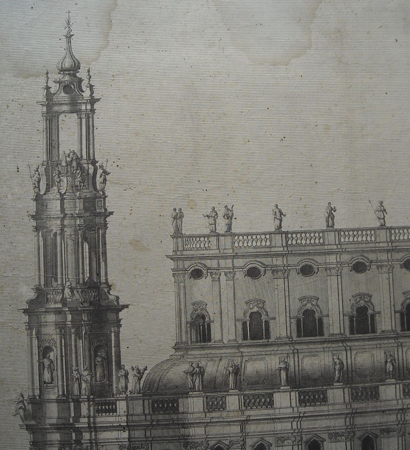 Architettura: Prospettive Della Katholische Hofkirche Di Dresda. Architetto Gaetano Chiaveri, Incisore Lorenzo Zucchi