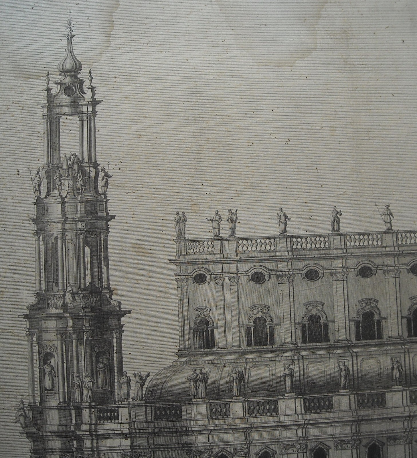 Architettura: Prospettive Della Katholische Hofkirche Di Dresda. Architetto Gaetano Chiaveri, Incisore Lorenzo Zucchi