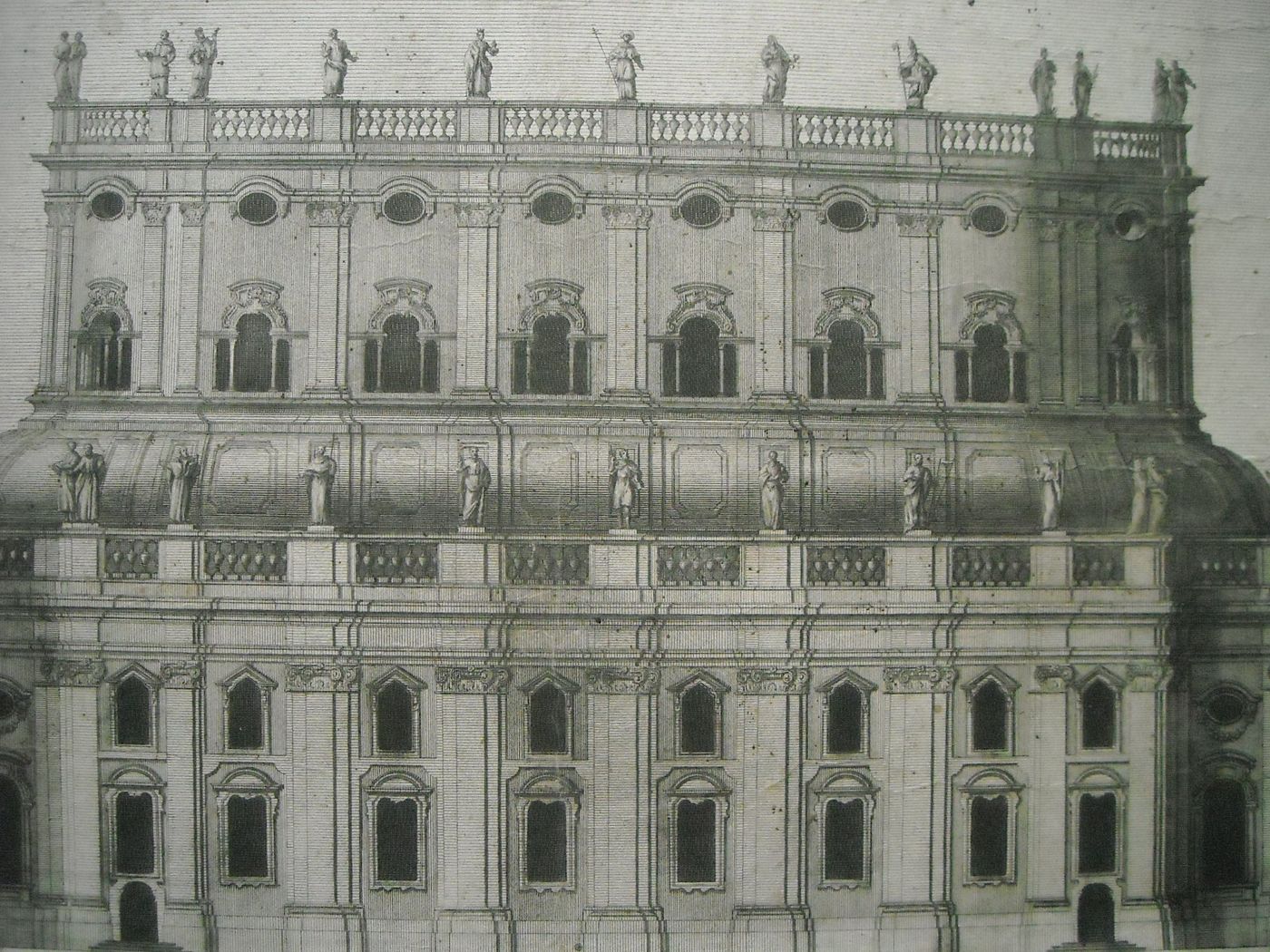 Architettura: Prospettive Della Katholische Hofkirche Di Dresda. Architetto Gaetano Chiaveri, Incisore Lorenzo Zucchi