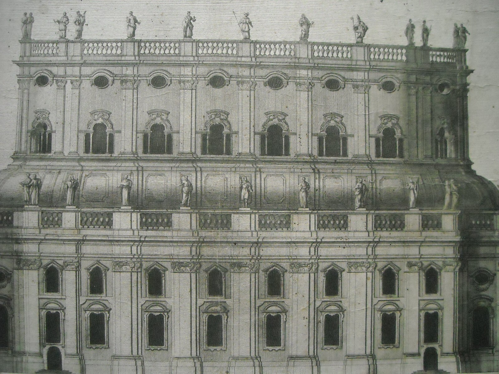 Architettura: Prospettive Della Katholische Hofkirche Di Dresda. Architetto Gaetano Chiaveri, Incisore Lorenzo Zucchi