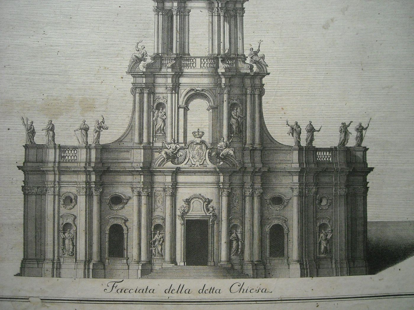 Architettura: Prospettive Della Katholische Hofkirche Di Dresda. Architetto Gaetano Chiaveri, Incisore Lorenzo Zucchi
