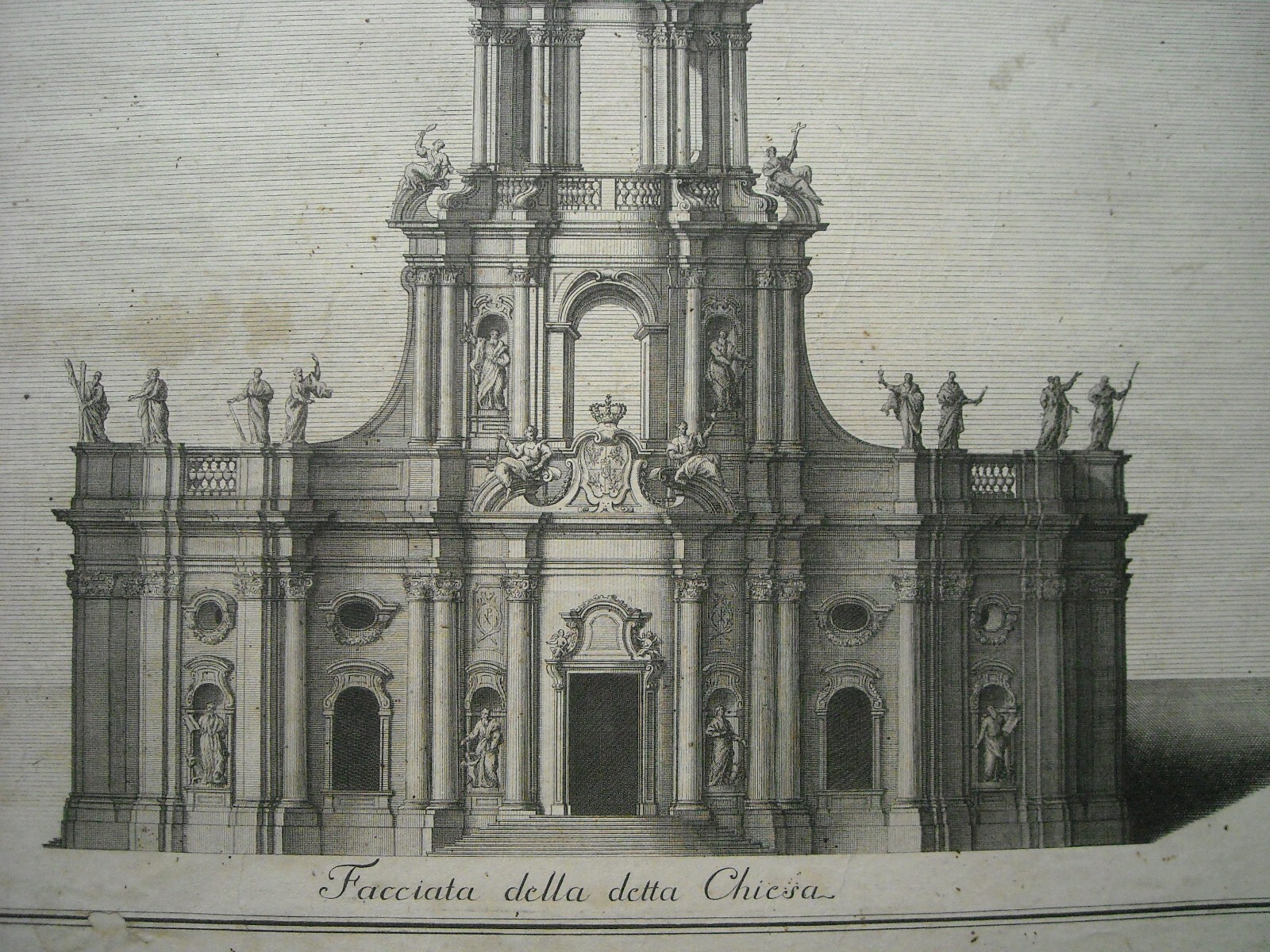 Architettura: Prospettive Della Katholische Hofkirche Di Dresda. Architetto Gaetano Chiaveri, Incisore Lorenzo Zucchi