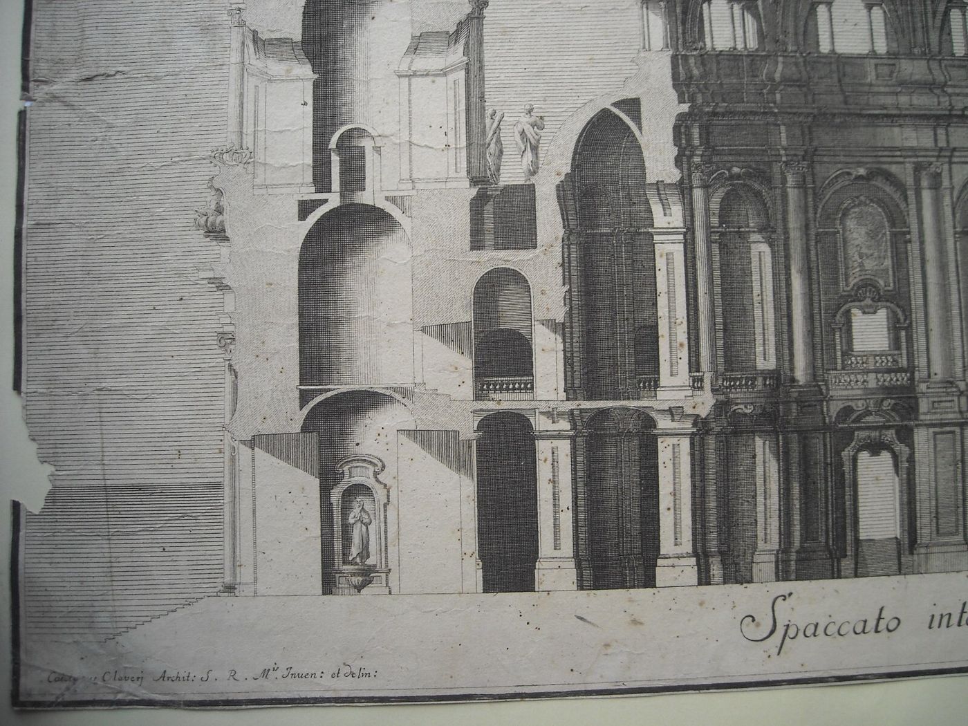 Architettura: Prospettive Della Katholische Hofkirche Di Dresda. Architetto Gaetano Chiaveri, Incisore Lorenzo Zucchi