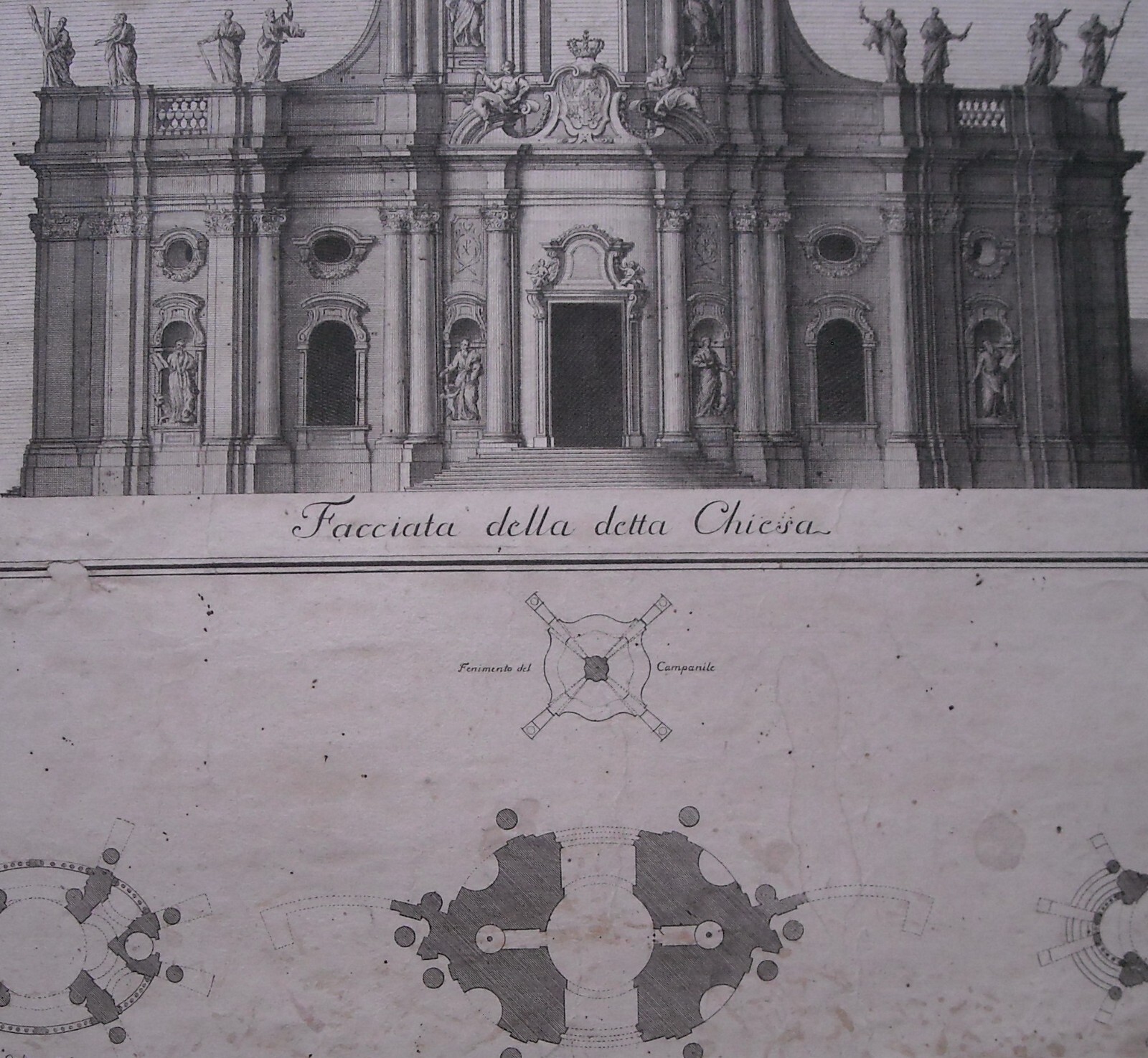 Architettura: Prospettive Della Katholische Hofkirche Di Dresda. Architetto Gaetano Chiaveri, Incisore Lorenzo Zucchi