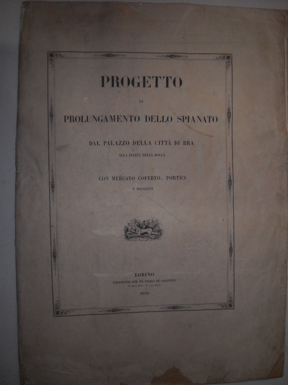 Progetto Di Ampliamento Urbano Di Bra (Cuneo). 1858