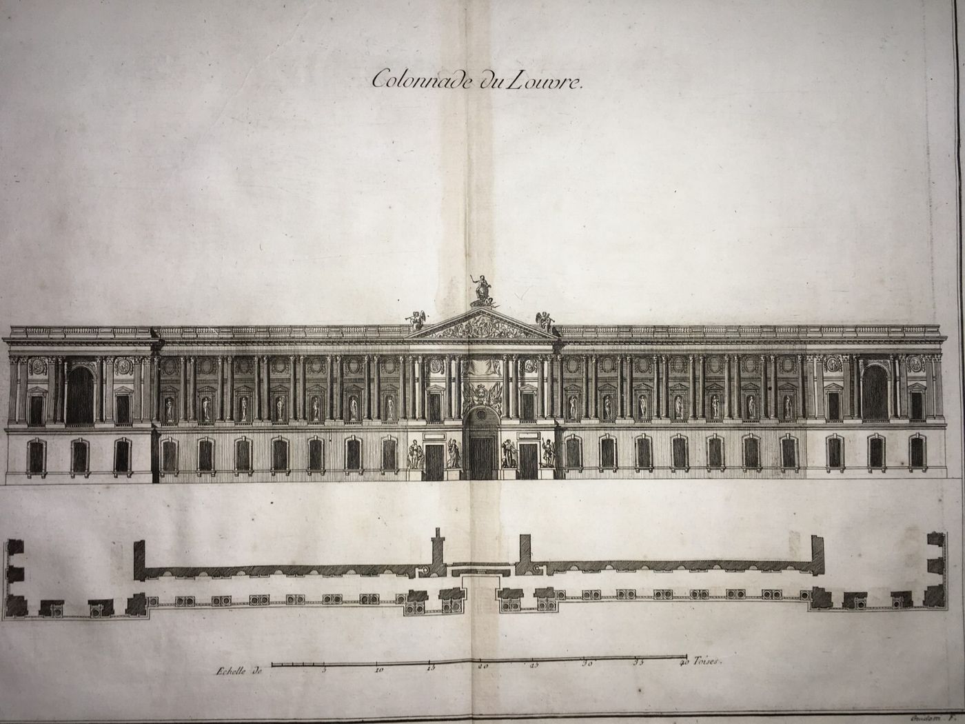 Museo Del Louvre, Il Colonnato. Antica Incisione Di Guidotti