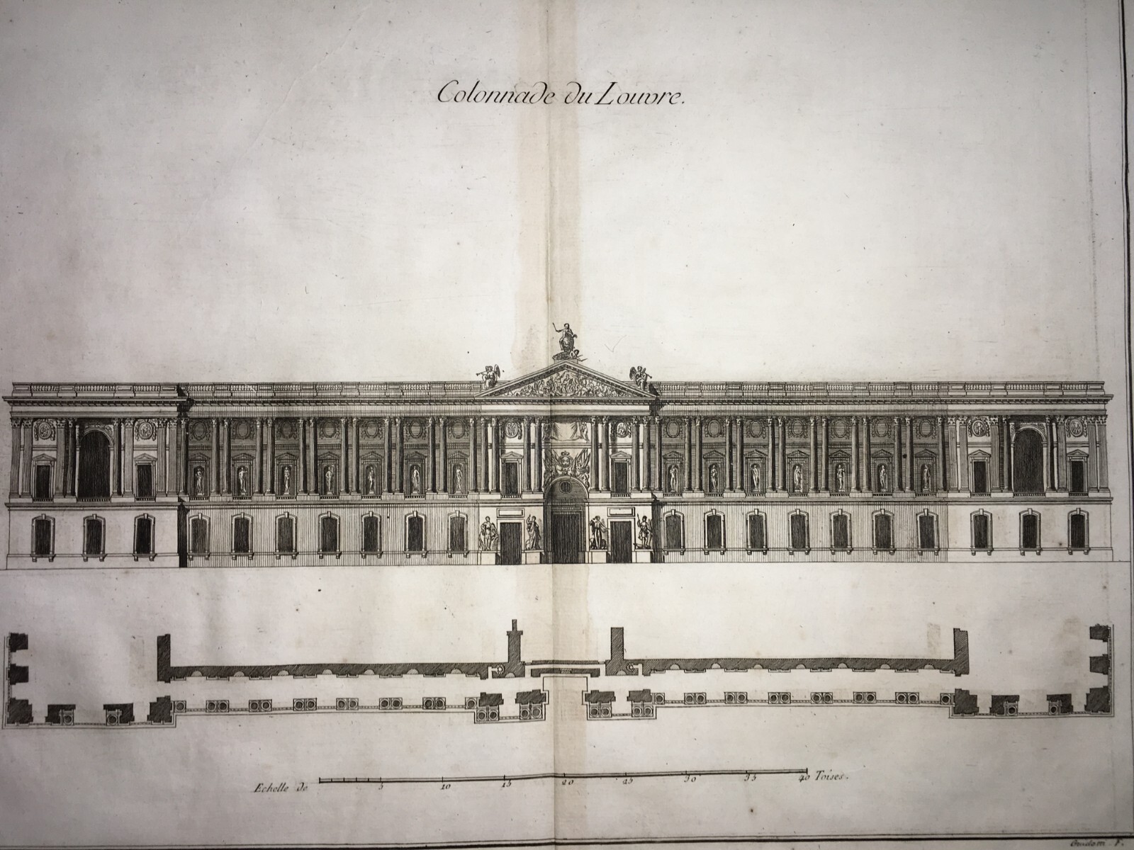Museo Del Louvre, Il Colonnato. Antica Incisione Di Guidotti