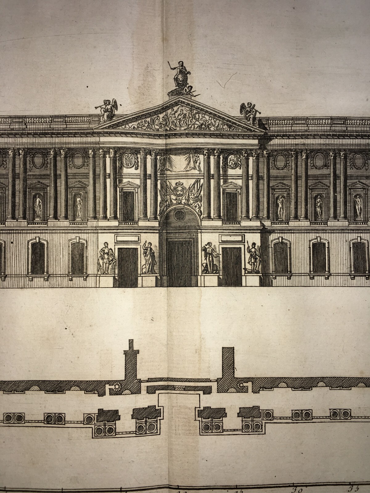 Museo Del Louvre, Il Colonnato. Antica Incisione Di Guidotti