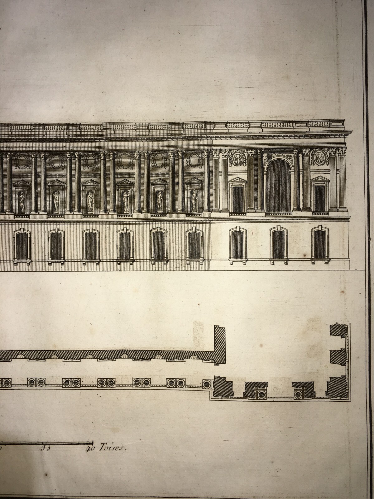Museo Del Louvre, Il Colonnato. Antica Incisione Di Guidotti