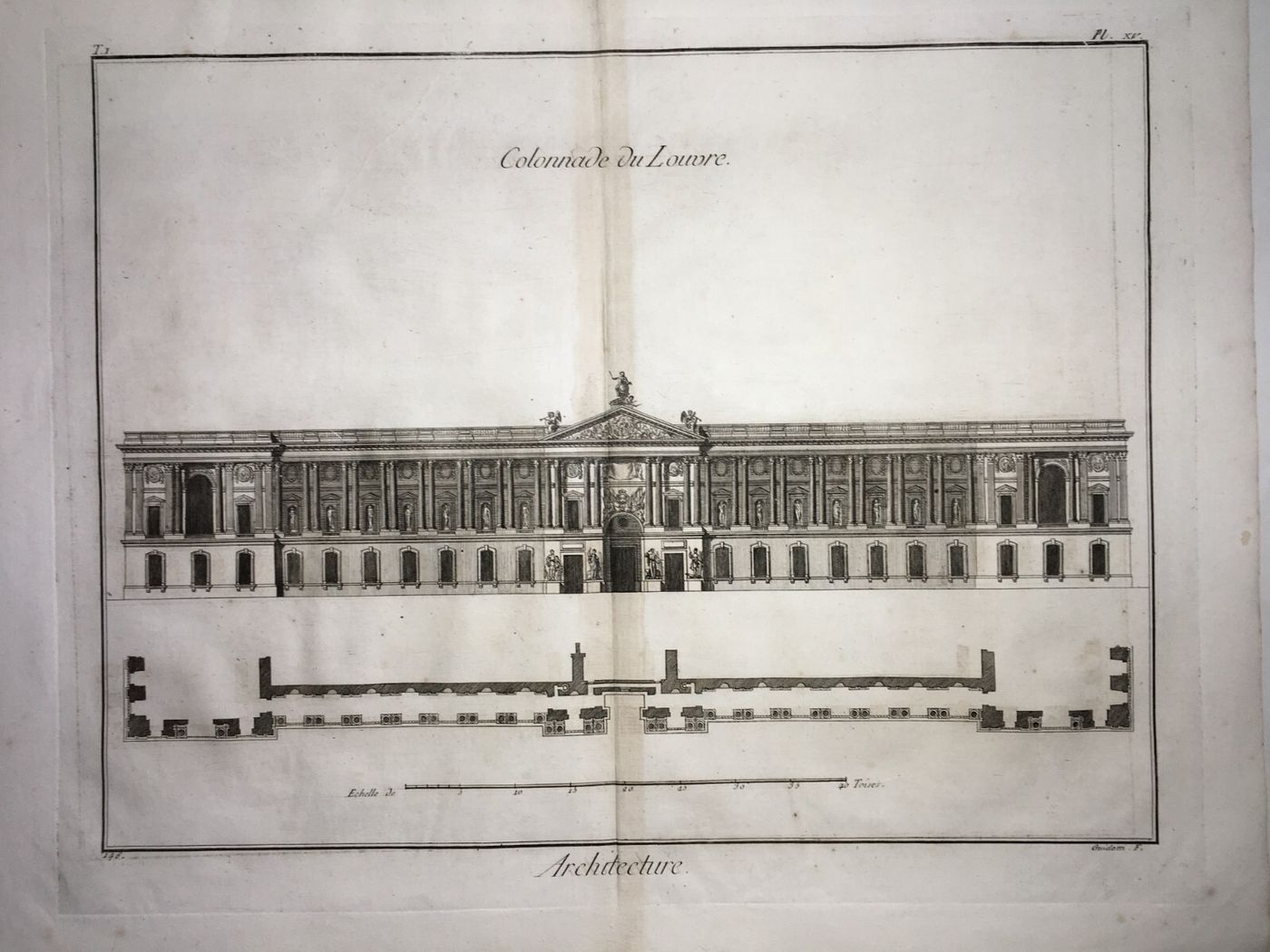 Museo Del Louvre, Il Colonnato. Antica Incisione Di Guidotti