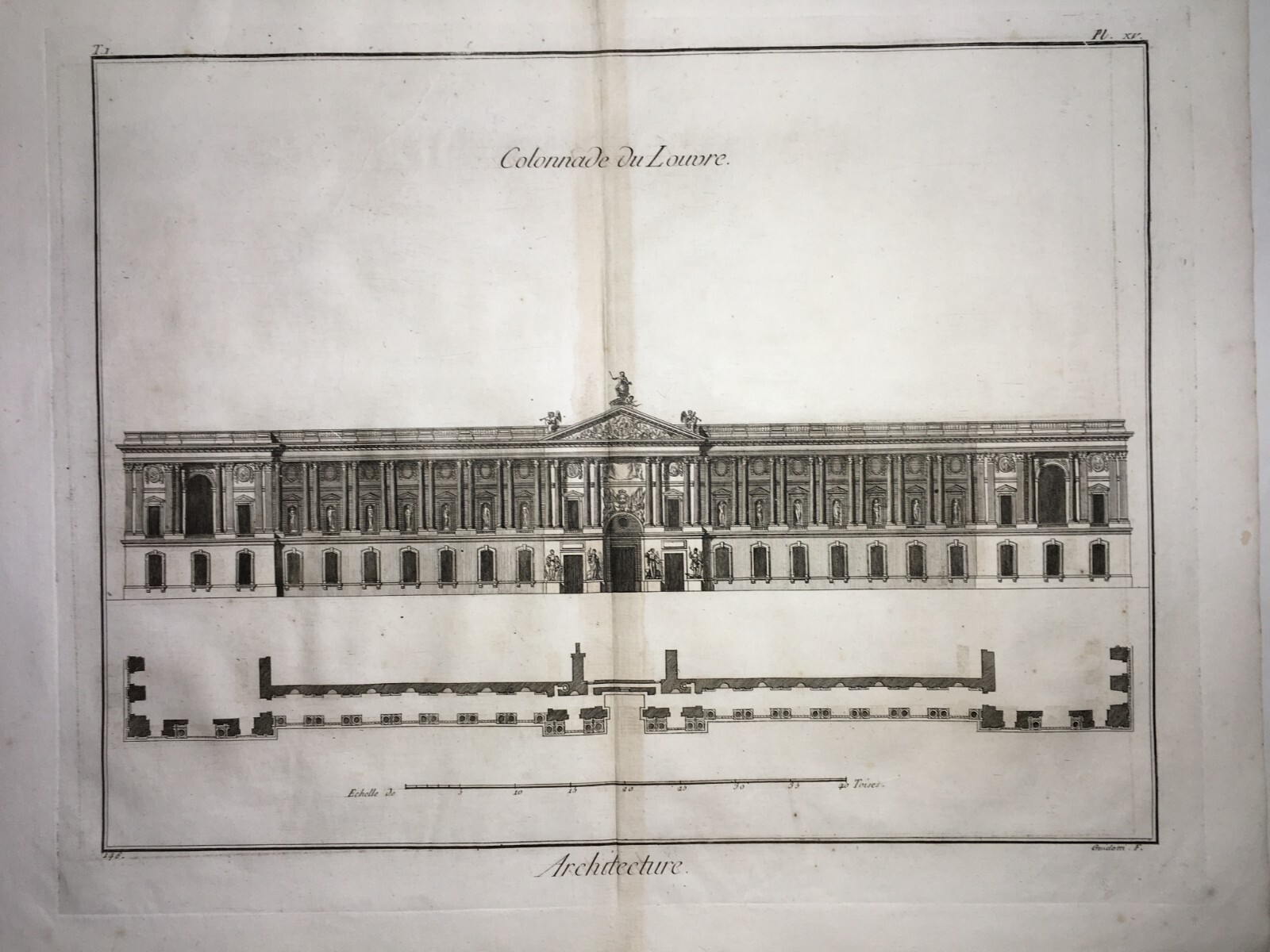 Museo Del Louvre, Il Colonnato. Antica Incisione Di Guidotti