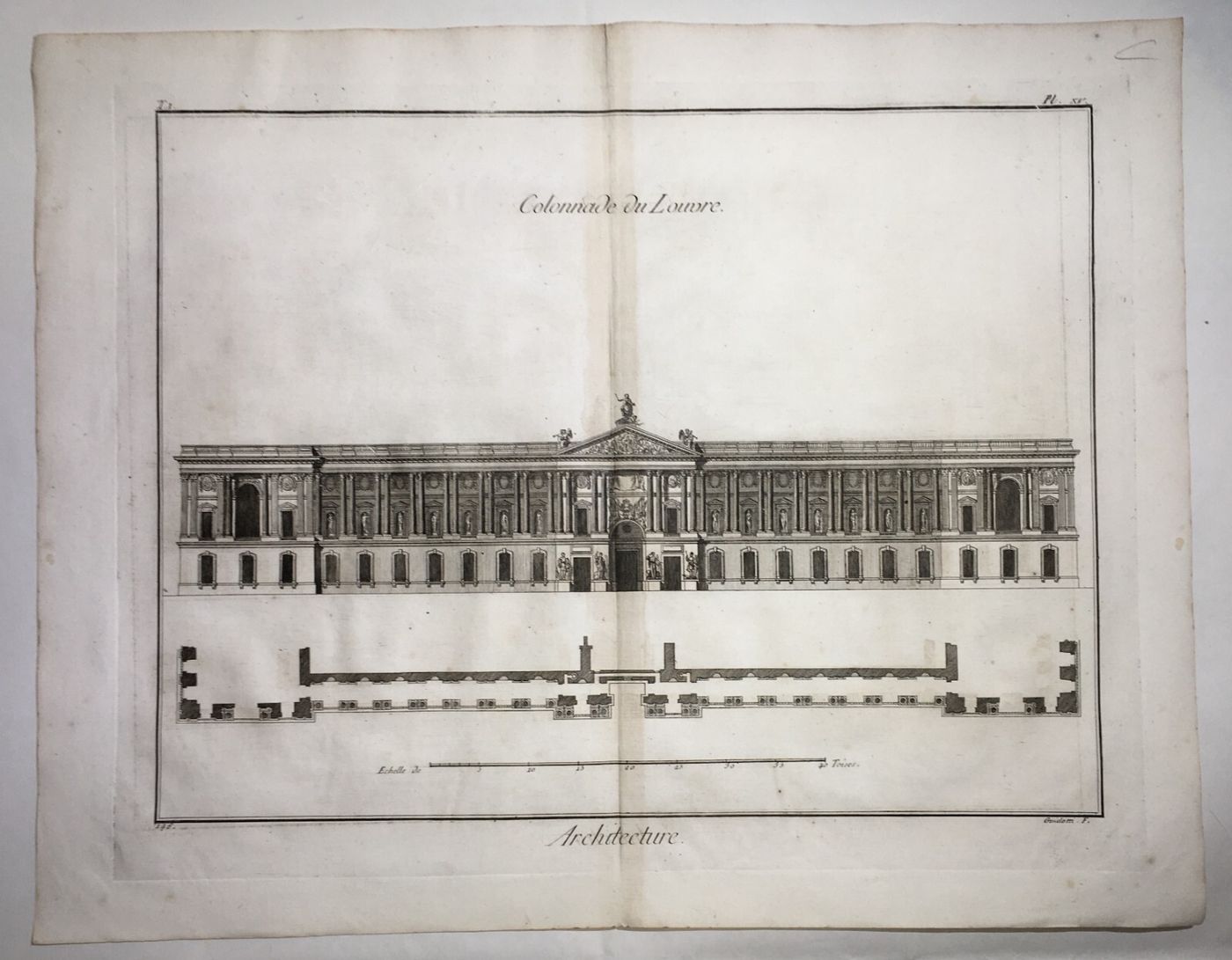 Museo Del Louvre, Il Colonnato. Antica Incisione Di Guidotti