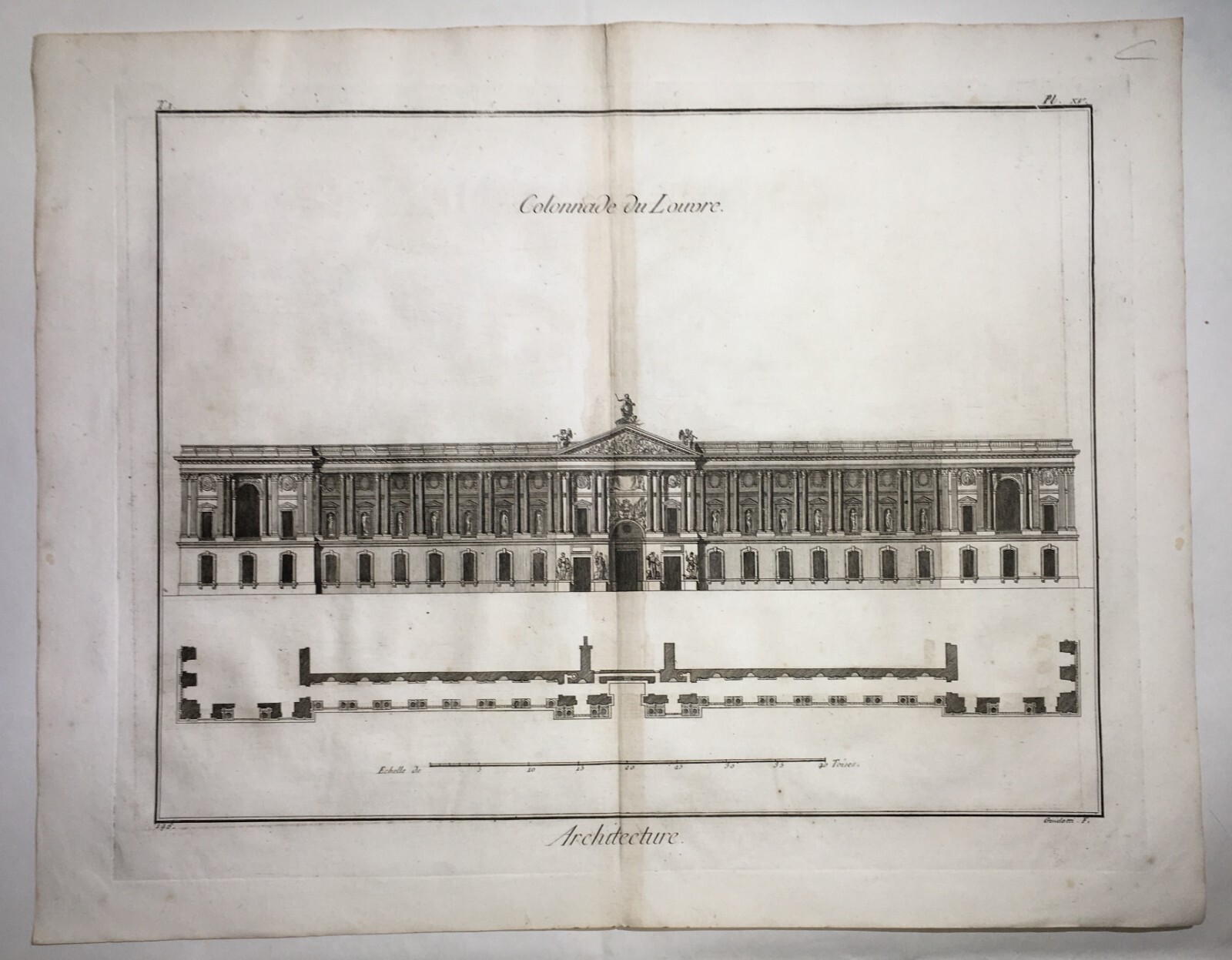 Museo Del Louvre, Il Colonnato. Antica Incisione Di Guidotti