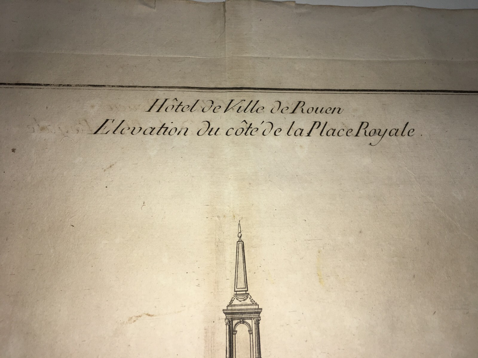 Rouen, Palazzo Reale (Hôtel De Ville). Incisione Di Guidotti, XVIII Secolo