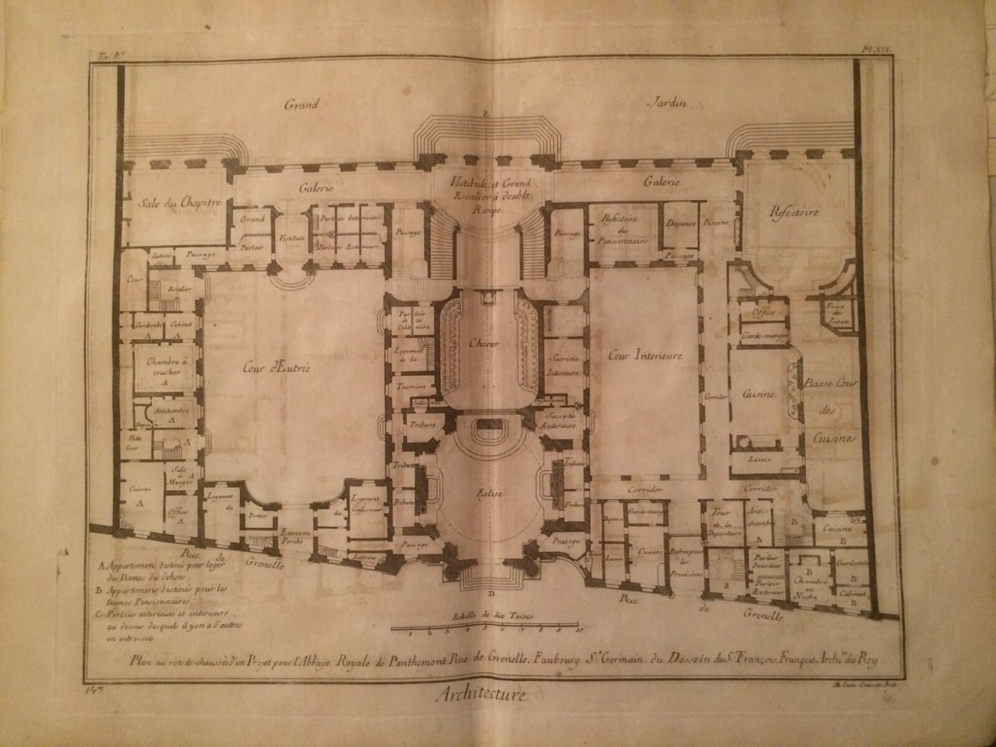 Arte, Architettura, Antiche Prospettive Dell'Abbazia Di Panthemont, Guidotti, Sei Fogli