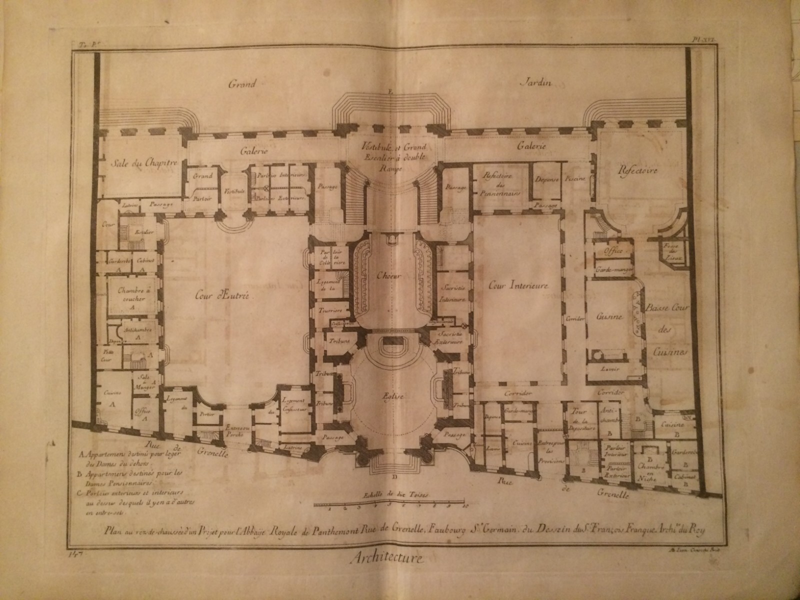 Arte, Architettura, Antiche Prospettive Dell'Abbazia Di Panthemont, Guidotti, Sei Fogli