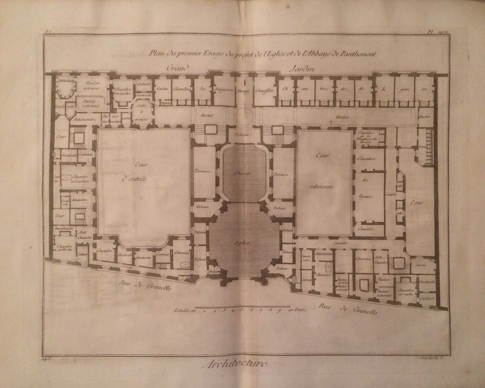 Arte, Architettura, Antiche Prospettive Dell'Abbazia Di Panthemont, Guidotti, Sei Fogli