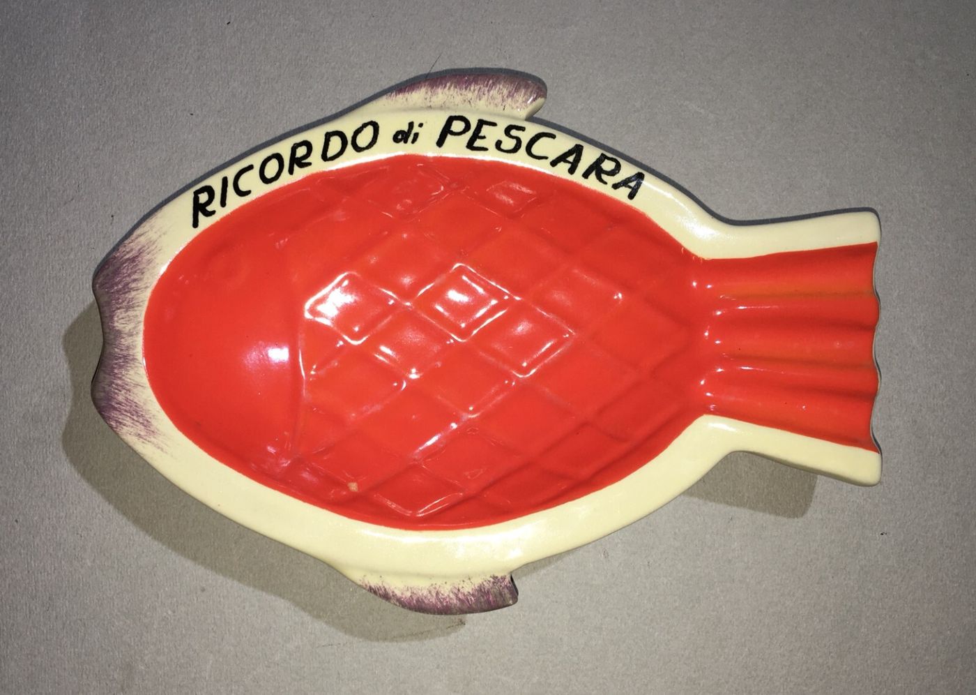 Abruzzo Pescara, Ceramica Pubblicitaria Fratelli Anchini, Posacenere Pesce, '900