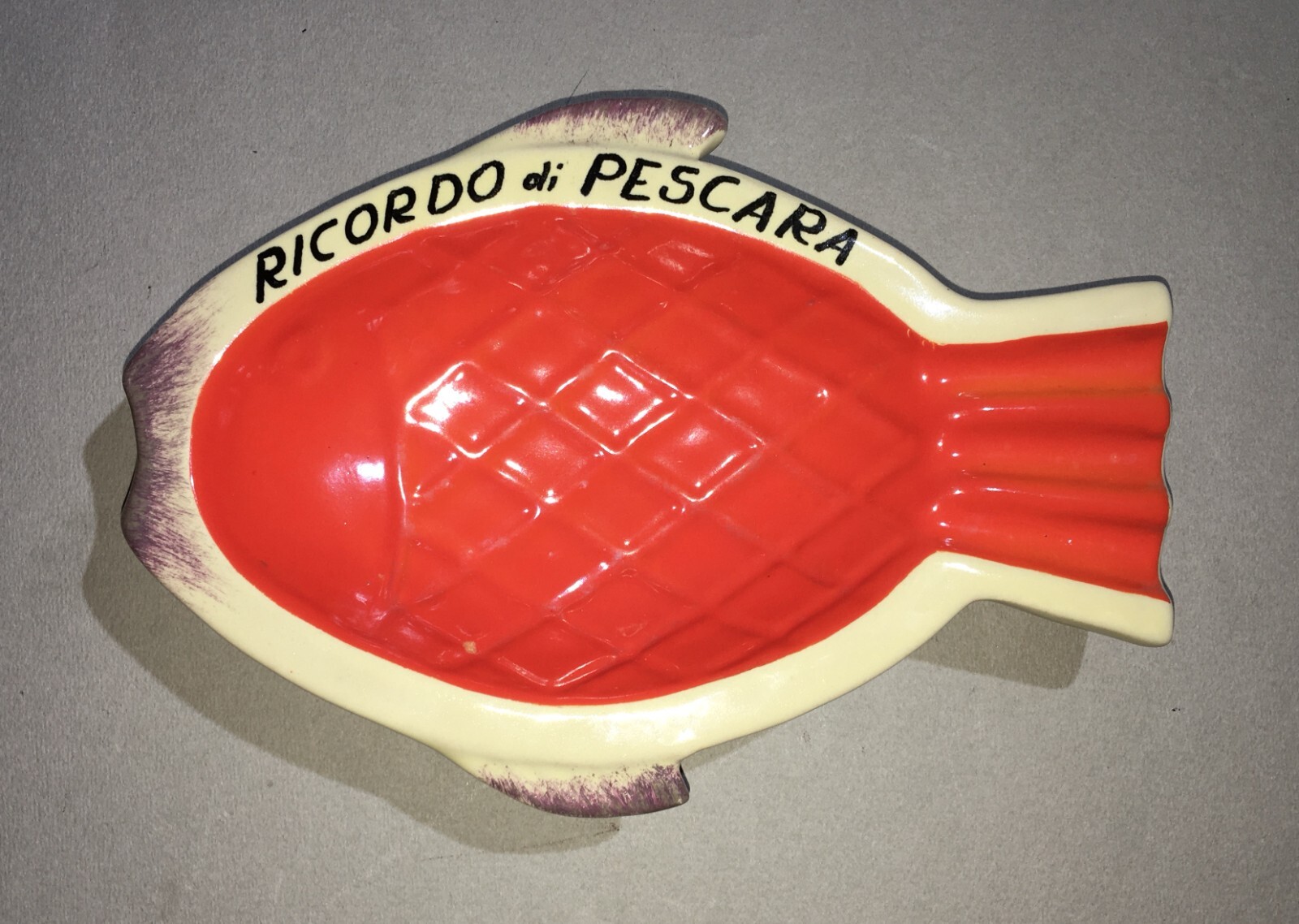 Abruzzo Pescara, Ceramica Pubblicitaria Fratelli Anchini, Posacenere Pesce, '900