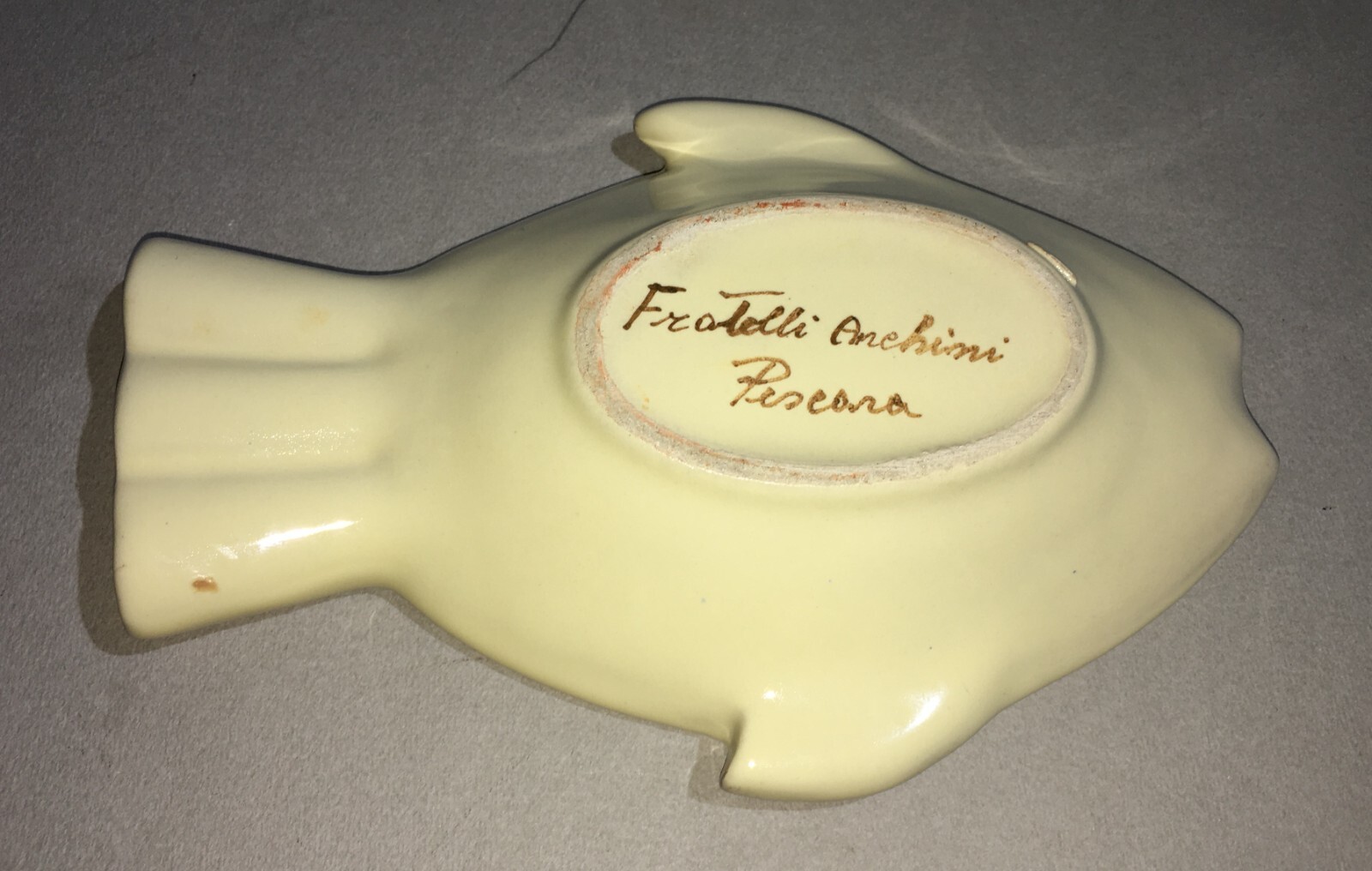 Abruzzo Pescara, Ceramica Pubblicitaria Fratelli Anchini, Posacenere Pesce, '900