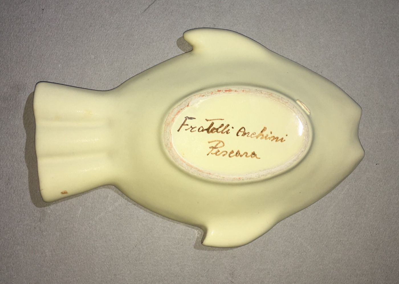 Abruzzo Pescara, Ceramica Pubblicitaria Fratelli Anchini, Posacenere Pesce, '900