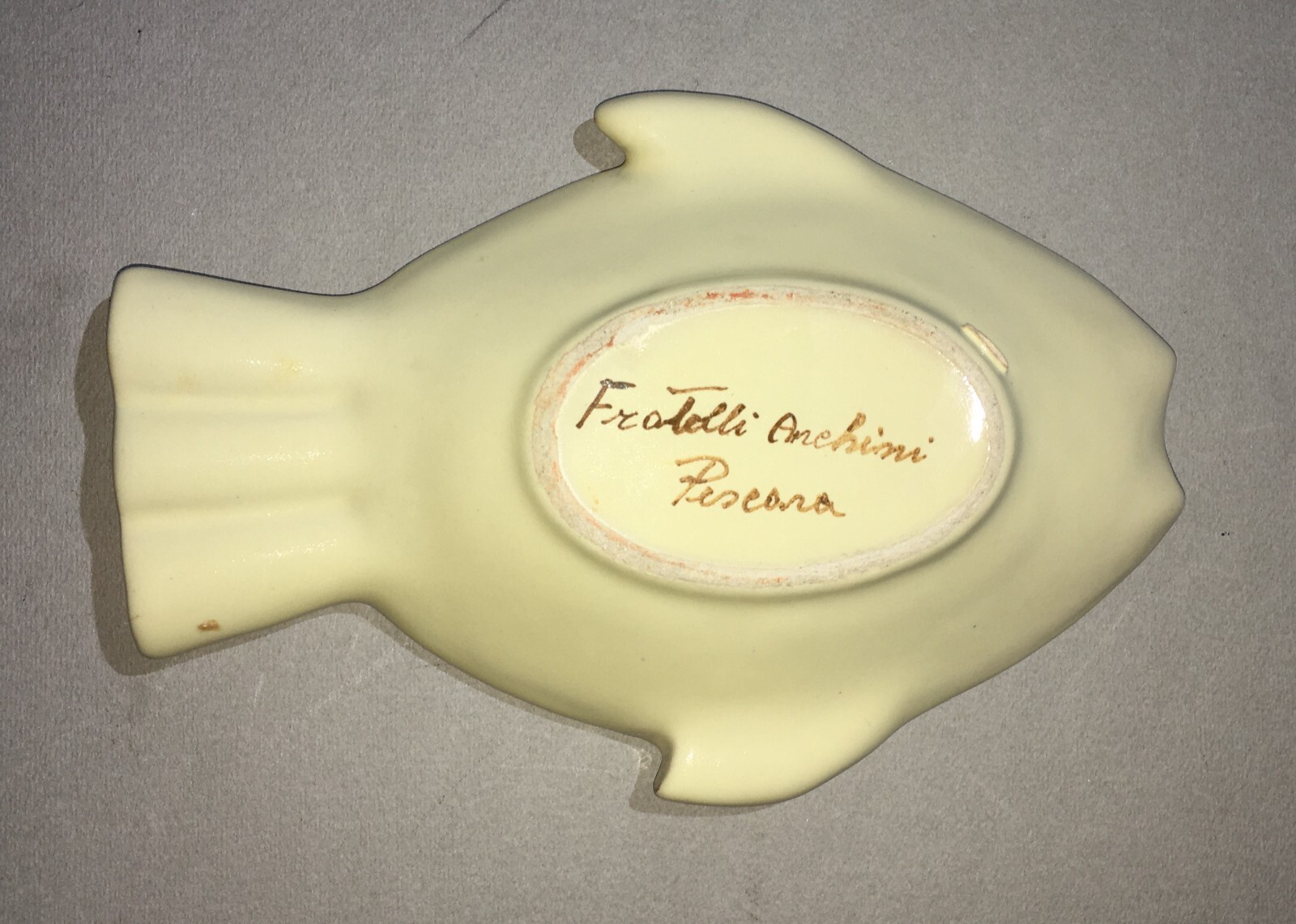 Abruzzo Pescara, Ceramica Pubblicitaria Fratelli Anchini, Posacenere Pesce, '900