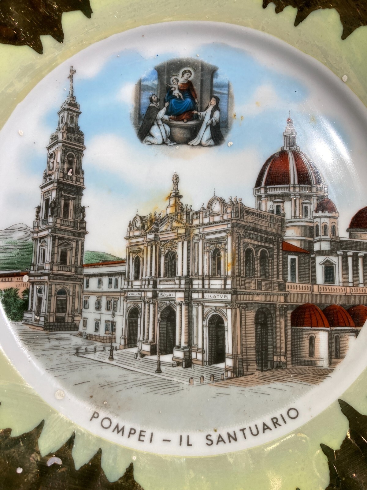 Architettura Religiosa: Santuario Di Pompei, Piatto Decorativo In Porcellana