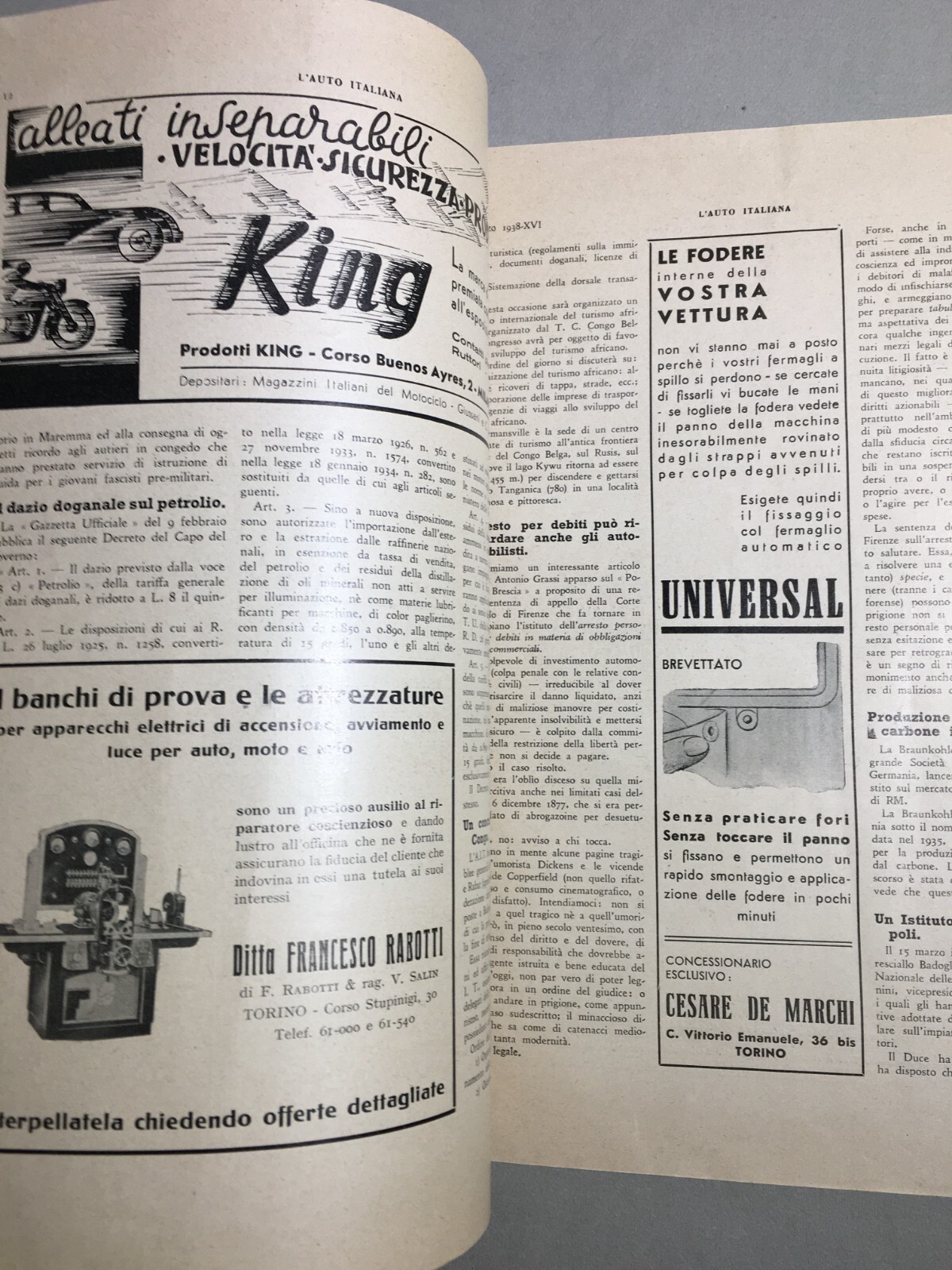 L'Auto Italiana Marzo 1938: Mille Miglia, Alfa Romeo E Pinin Farina