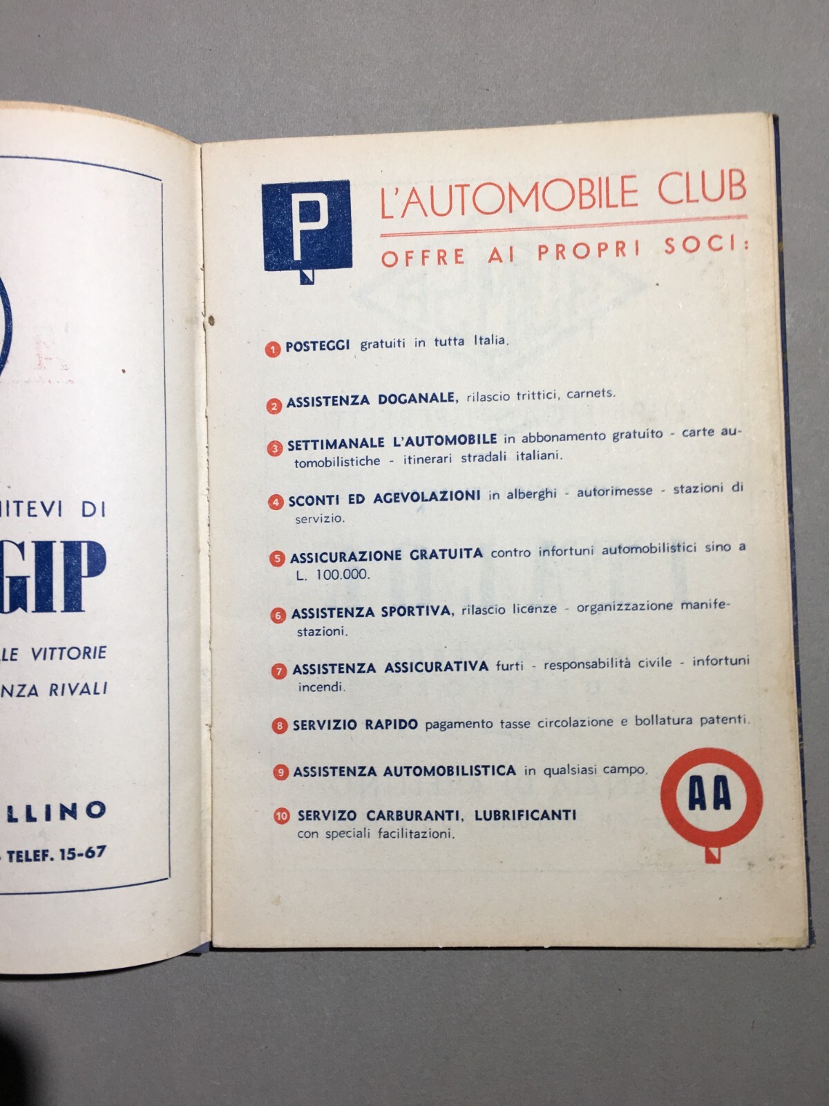 Automobilismo: Automobil Club Avellino Agenda 1950 Pubblicitaria Gomme Ceat