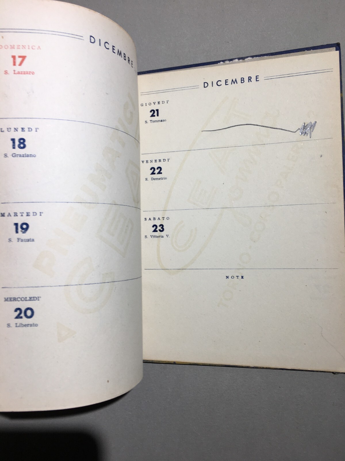 Automobilismo: Automobil Club Avellino Agenda 1950 Pubblicitaria Gomme Ceat