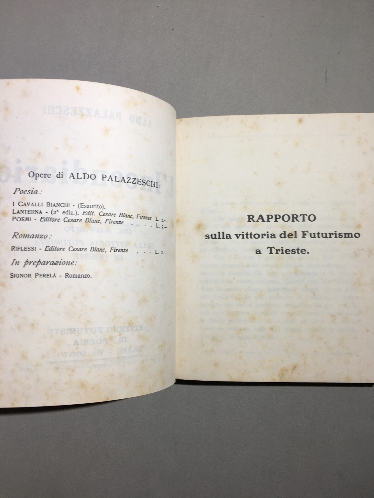 Aldo Palazzeschi, L'Incendiario. Edizioni Futuriste Di "Poesia", 1910