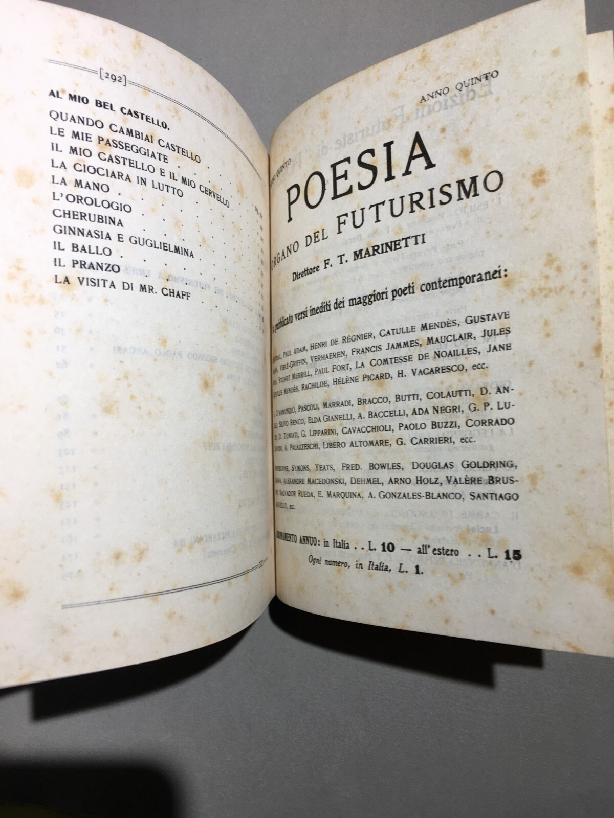 Aldo Palazzeschi, L'Incendiario. Edizioni Futuriste Di "Poesia", 1910