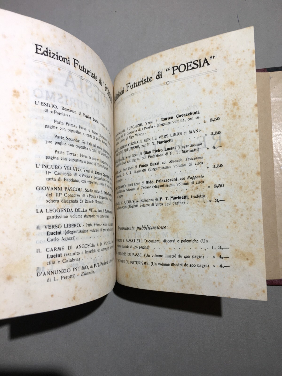 Aldo Palazzeschi, L'Incendiario. Edizioni Futuriste Di "Poesia", 1910