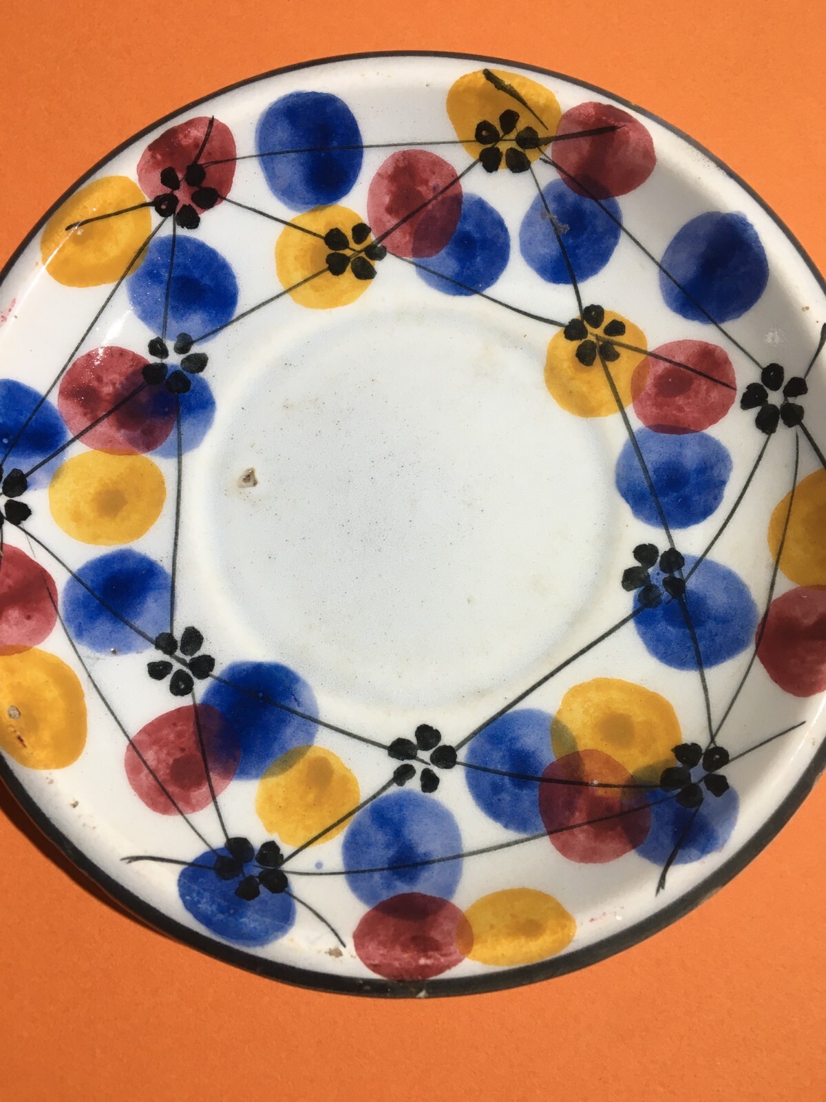 Ceramica Decorativa Floreale Con Decoro Policromo E Marchio Sfinge