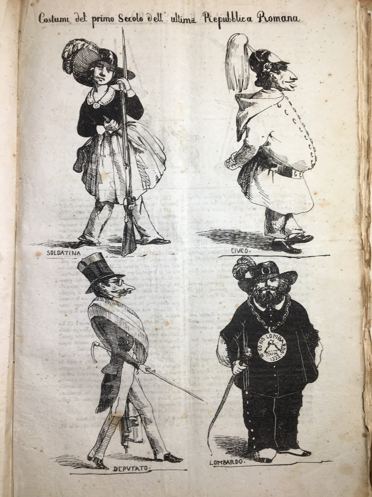 Politica Satira Risorgimentale: Illustrazioni Satiriche Della Repubblica Romana