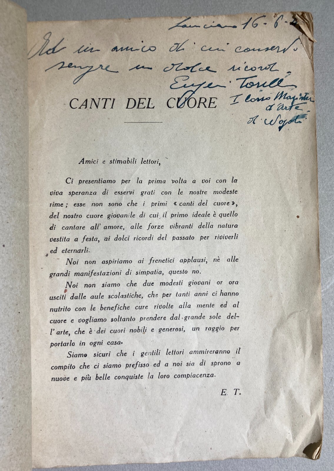 Abruzzo   Vasto   Castel Di Sangro   San Giovanni In Venere   Componimenti Poetici   XX Secolo