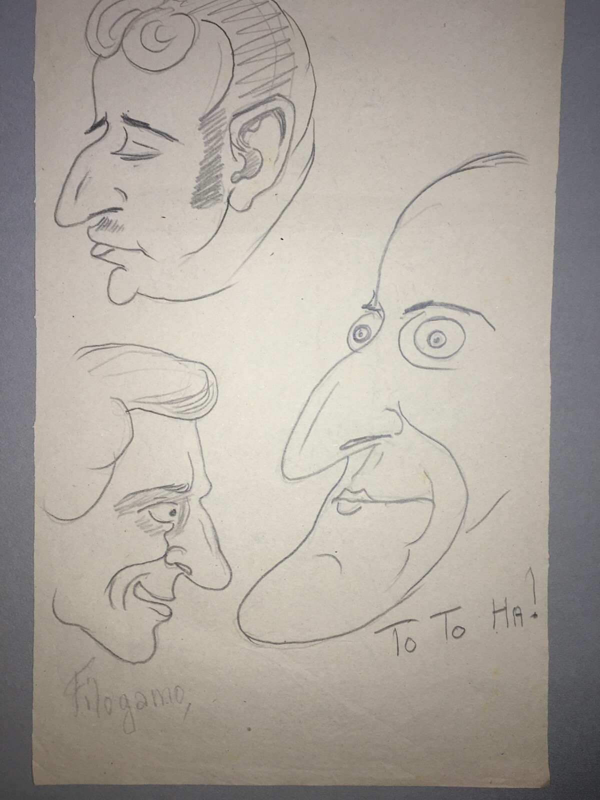 Arte, Caricatura: Antichi Disegni E Bozzetti Caricaturali Di Totò, Rascel E Filogamo, 1951