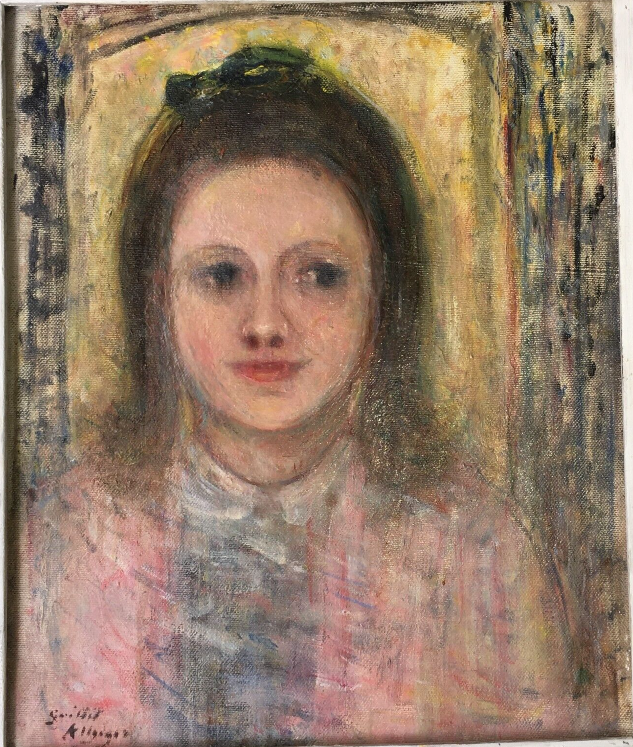 Arte Del '900. Helene Allgeyer Guillet. Capua, Larino. Raro Dipinto Ritratto.