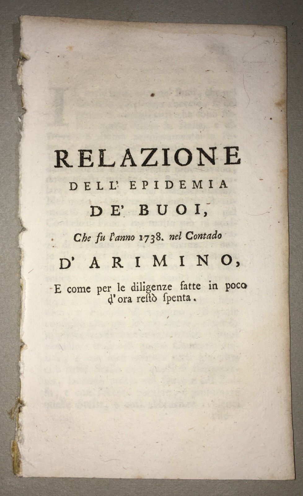 Relazione Dell'Epidemia De' Buoi Nel Contado Di Rimini (1738)