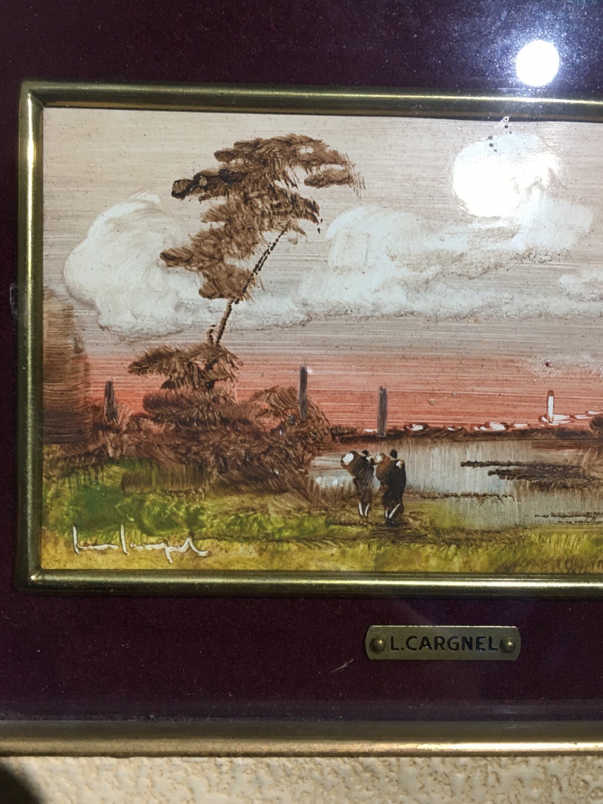 Lucio Cargnel: Veduta Paesaggistica Con Figure