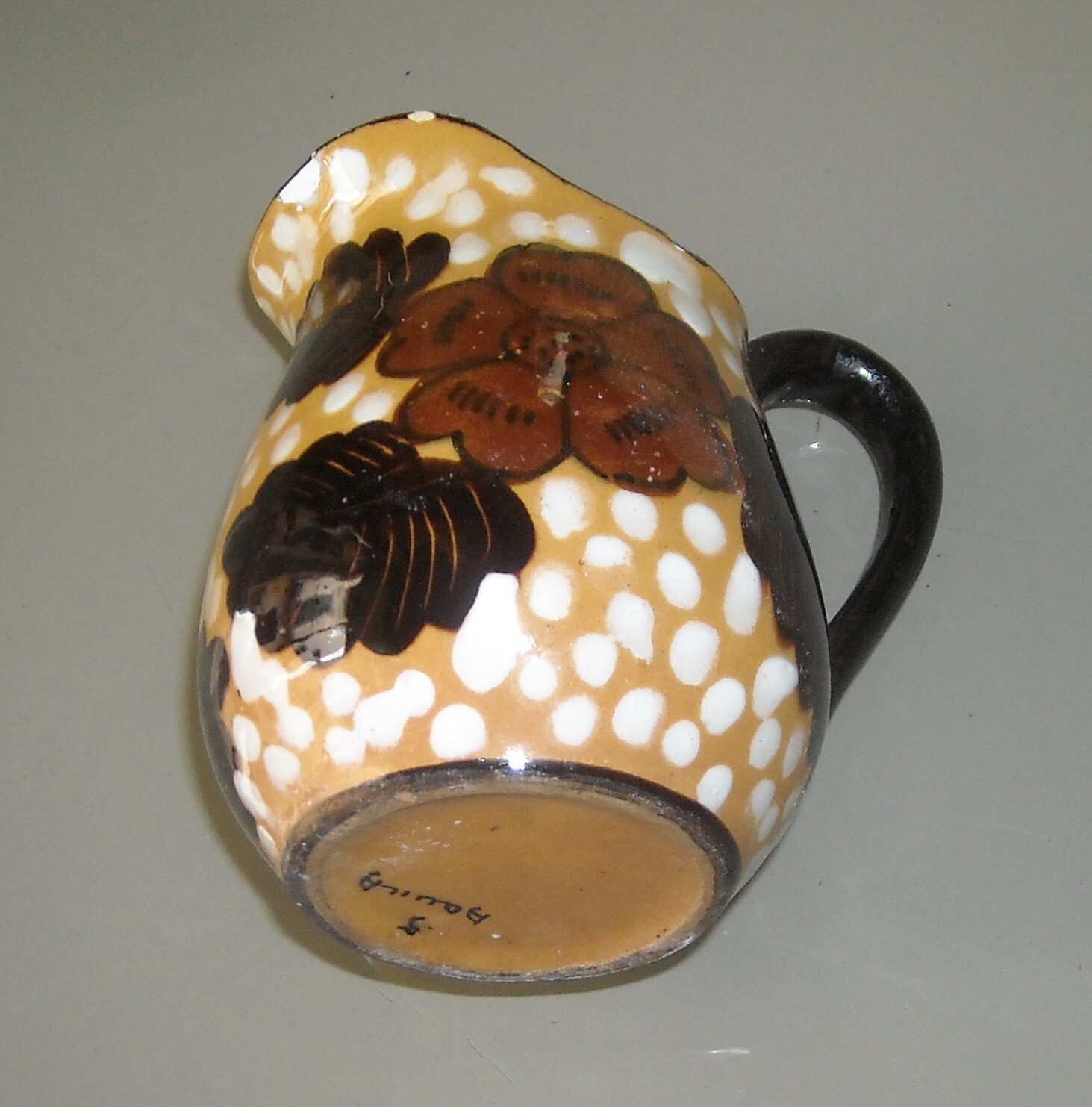 Ceramica Da Collezione: Piccola Brocca Decorativa Con Decoro Floreale, L'Aquila, Prima Metà Del Novecento
