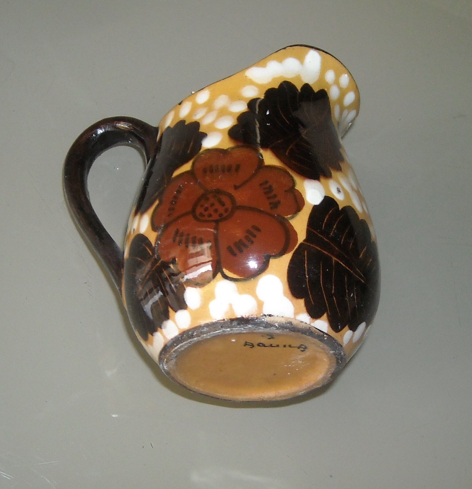 Ceramica Da Collezione: Piccola Brocca Decorativa Con Decoro Floreale, L'Aquila, Prima Metà Del Novecento