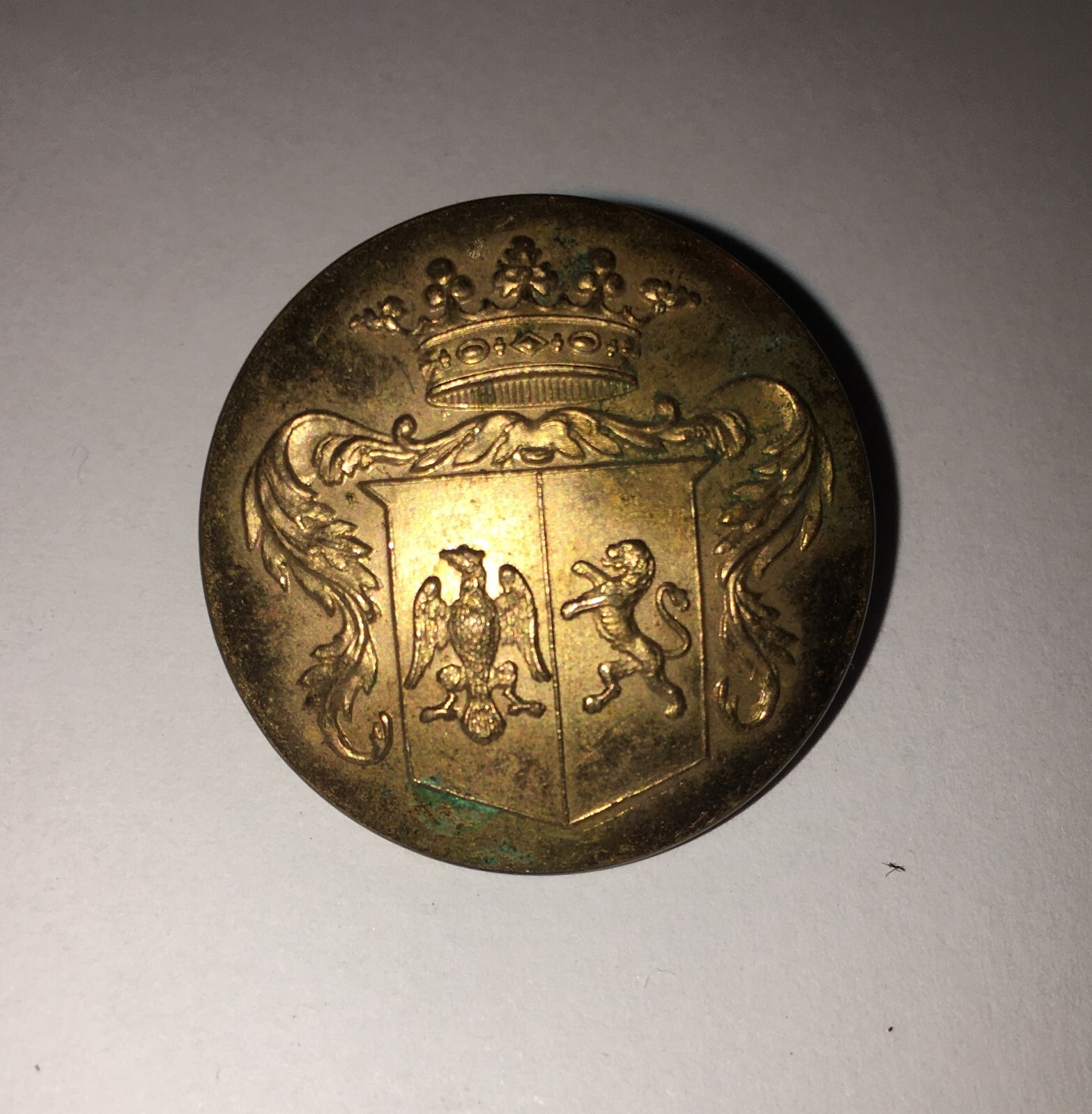Araldica, Militaria: Coppia Di Bottoni Metallici Decorativi Da Collezione Antichi