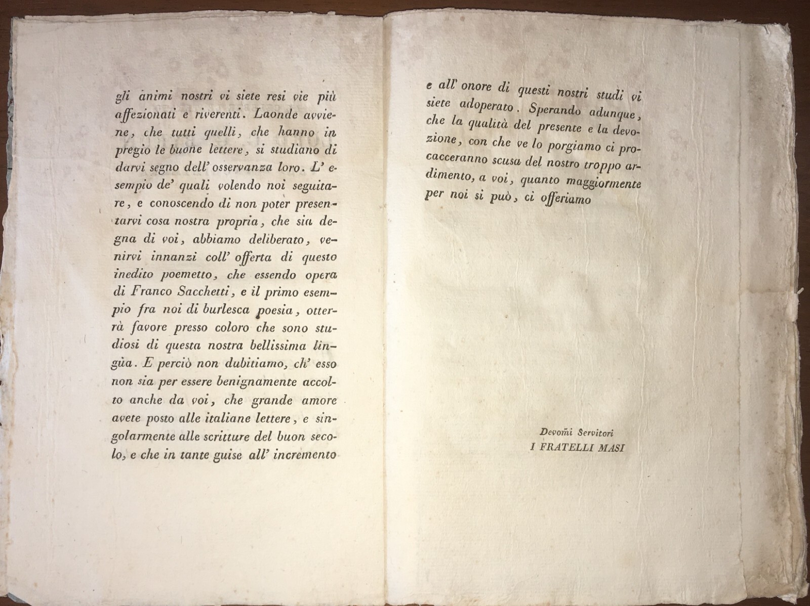 Sacchetti Antica Edizione La Battaglia Delle Vecchie Con Le Giovani 1819