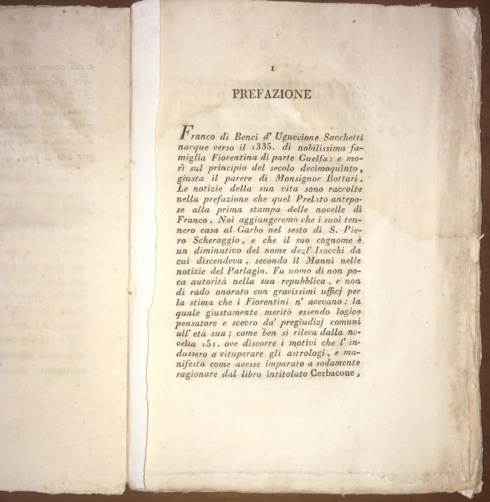 Sacchetti Antica Edizione La Battaglia Delle Vecchie Con Le Giovani 1819